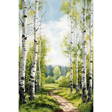 Acrylic Canvas Birch Trees